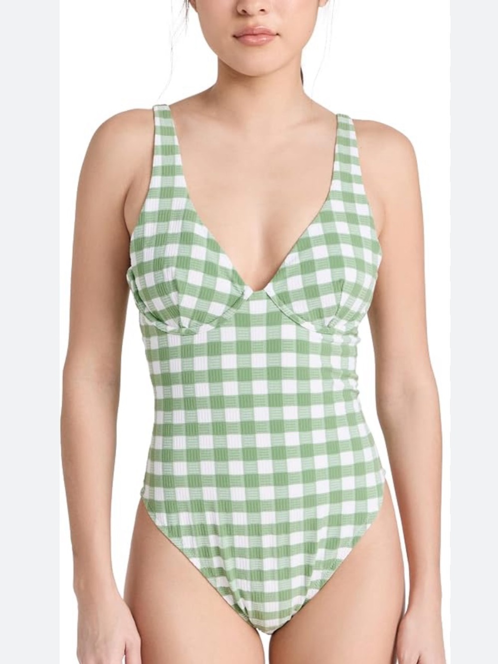 Madewell Gingham Underwire One-Piece Swimsuit